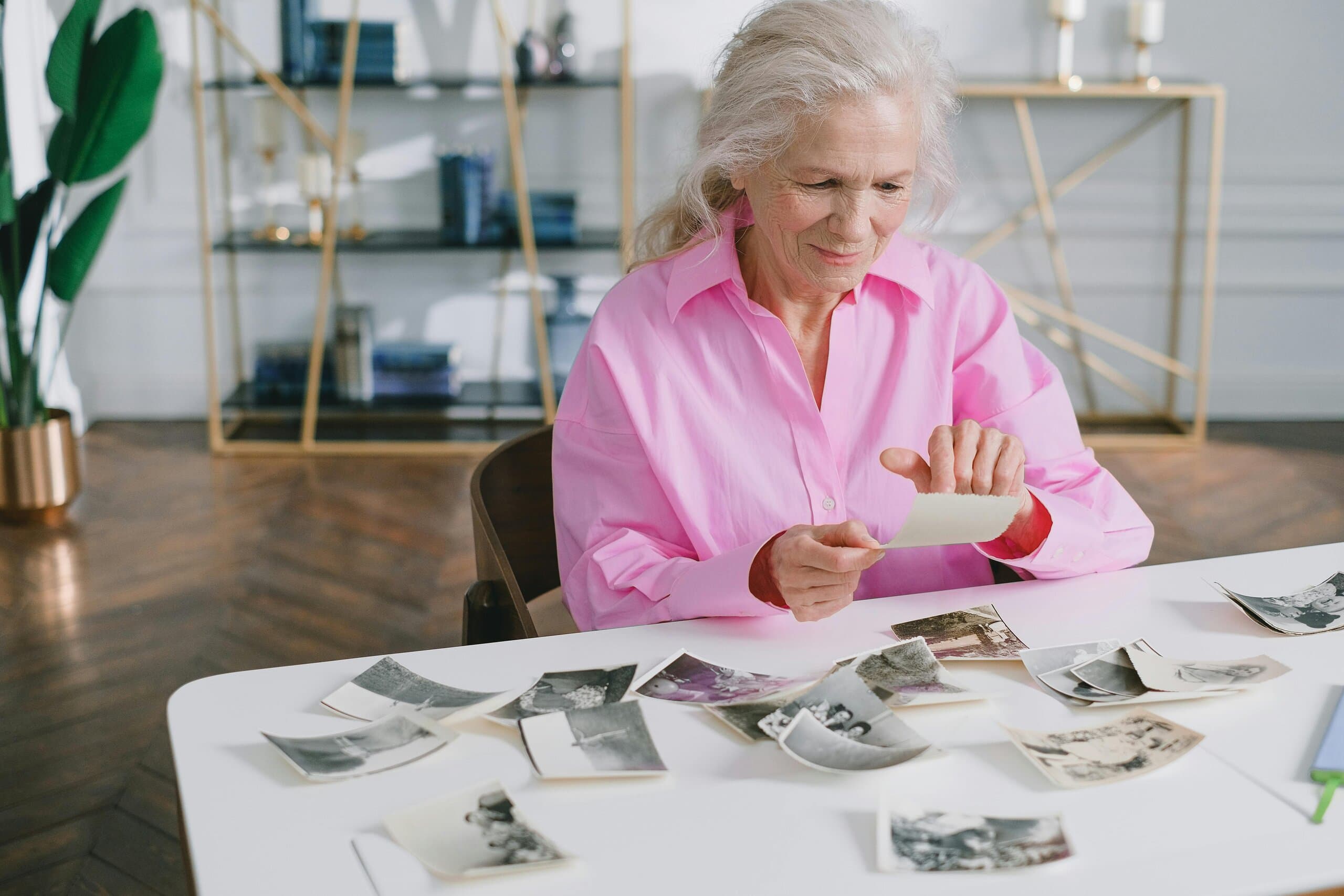 grandmother checking old photos grandmother checking old photos