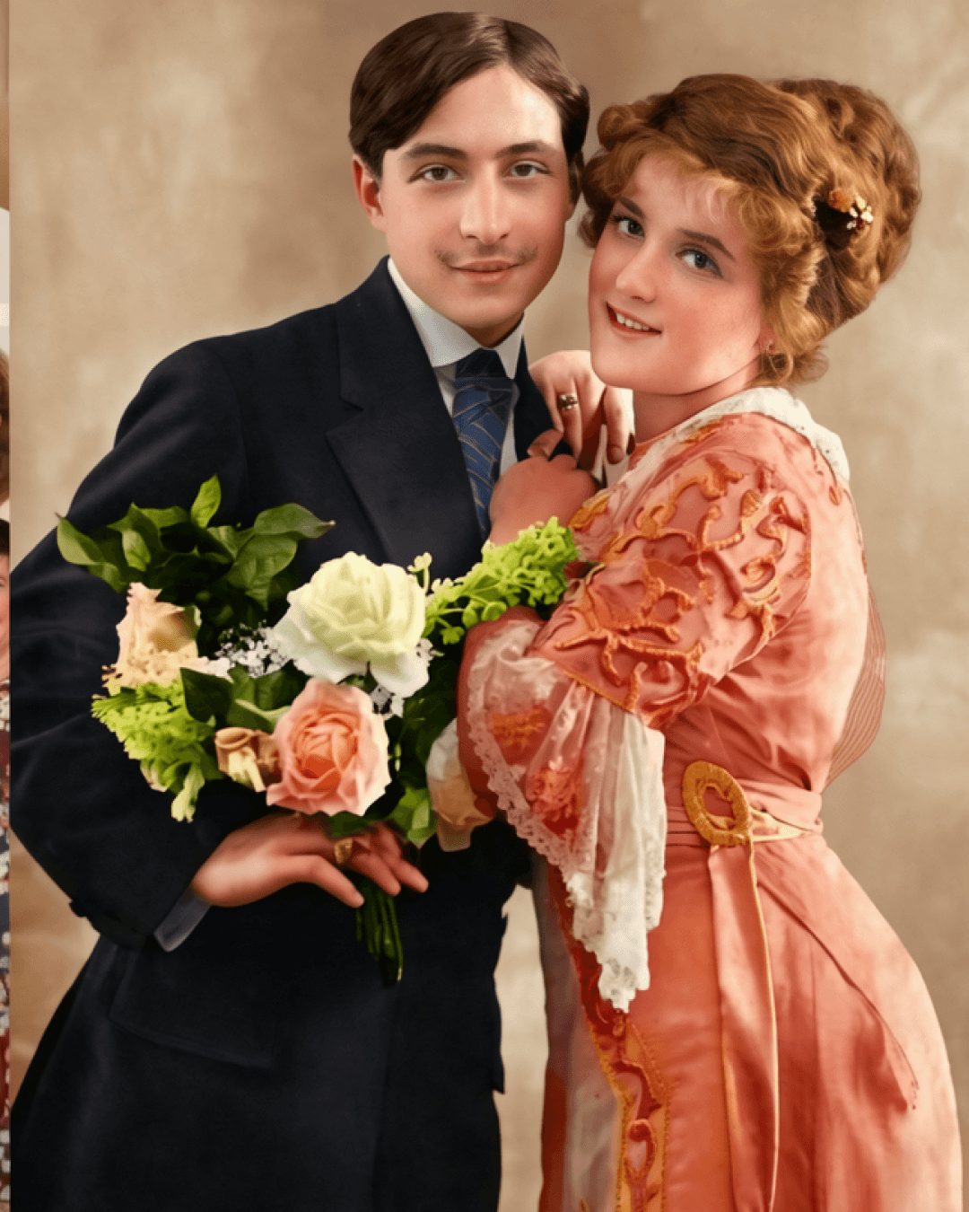 young couple old photo restored young couple old photo restored