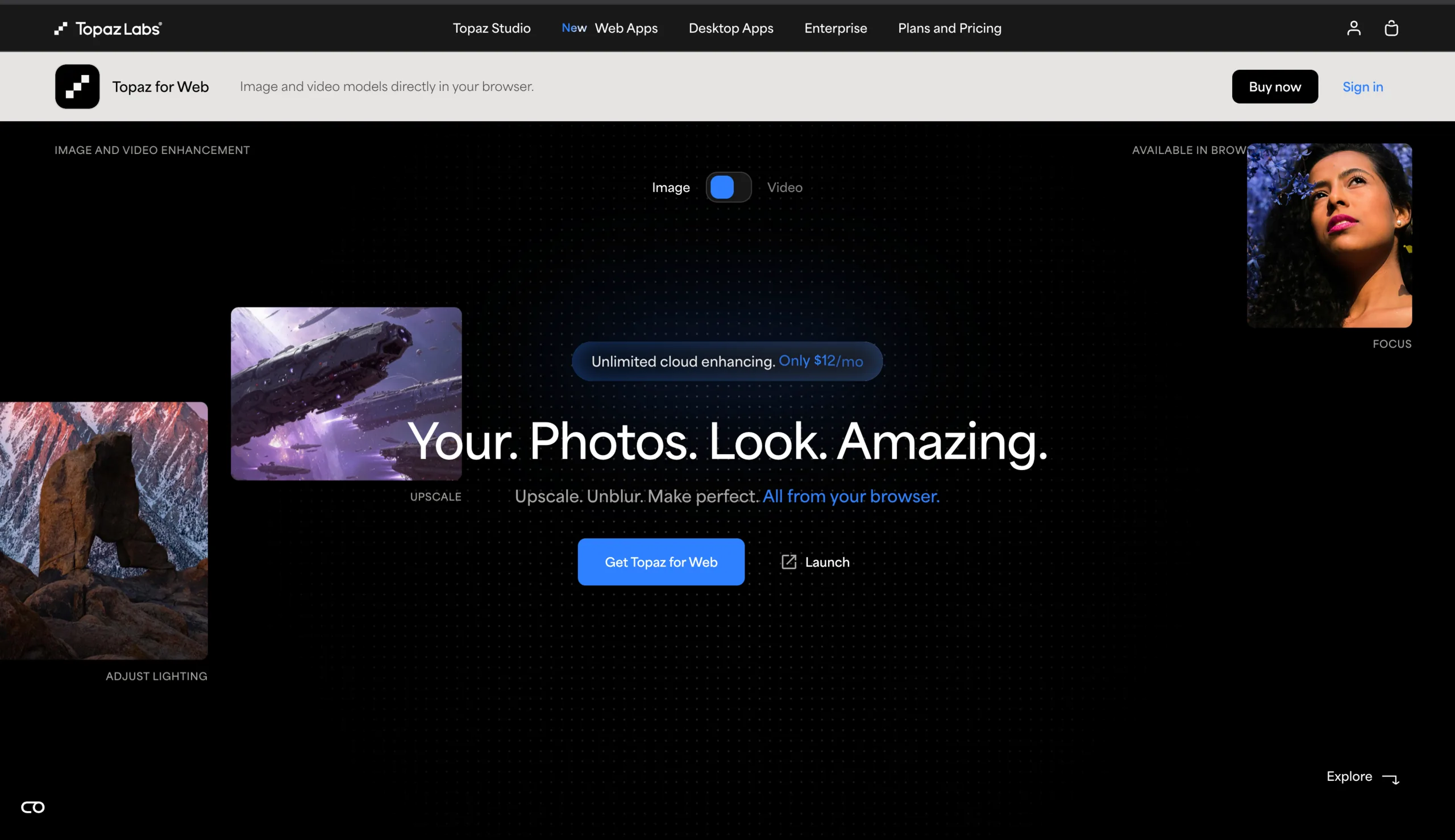 Topaz Photo landing page, captured September 4, 2026